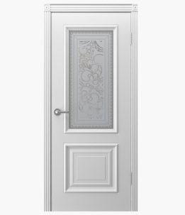 Дверное полотно Акцент эмаль белая 400С узор 2 PRO