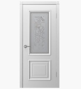 Дверное полотно Акцент эмаль белая 600С узор 2 PRO