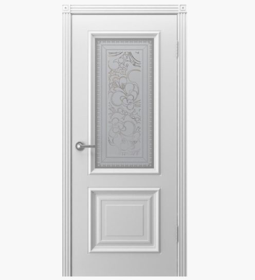 Дверное полотно Акцент эмаль белая 600С узор 2 PRO