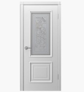 Дверное полотно Акцент эмаль белая 700С узор 2 PRO