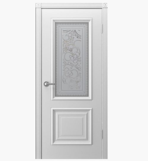 Дверное полотно Акцент эмаль белая 700С узор 2 PRO