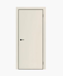 Дверное полотно Порта-50 Гладкая Шеллак крем Черная алюм кромка 800х2000 мм