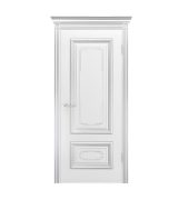 Дверное полотно Дуэт R В2 Эмаль белая/серебро 400Г