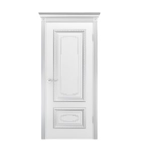 Дверное полотно Дуэт R В2 Эмаль белая/серебро 400Г