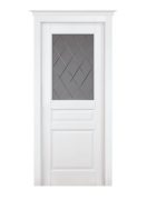 Дверное полотно Валенсия 7С Белый мателюкс графит фрезерованное