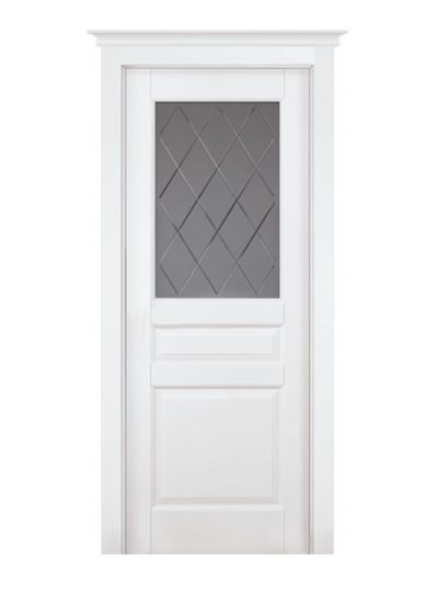 Дверное полотно Валенсия 7С Белый мателюкс графит фрезерованное