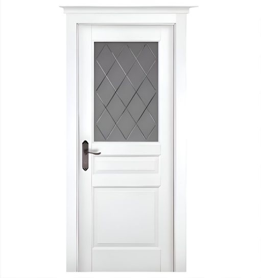 Дверное полотно Валенсия 8С Белый мателюкс графит фрезерованное