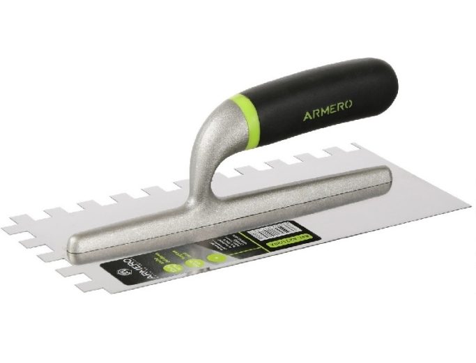 Гладилка 280х130мм зуб 12х12мм нерж сталь А231/292