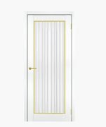 Дверное полотно Эра белый ЭВО ПЭТ 800Г золото молдинг