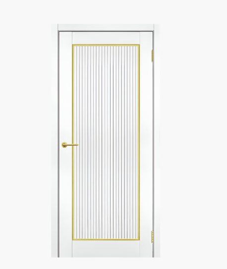 Дверное полотно Эра белый ЭВО ПЭТ 800Г золото молдинг
