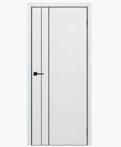 Дверное полотно Мона-58 Снежно-белый ПЭТ 800Г черный АМ