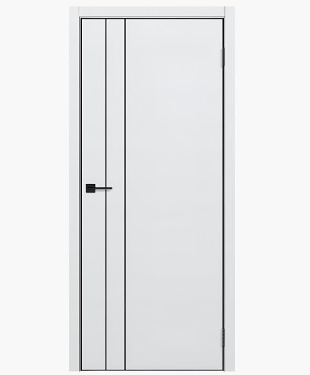 Дверное полотно Мона-58 Снежно-белый ПЭТ 800Г черный АМ