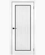 Дверное полотно Эра белый ЭВО ПЭТ 800Г черный молдинг