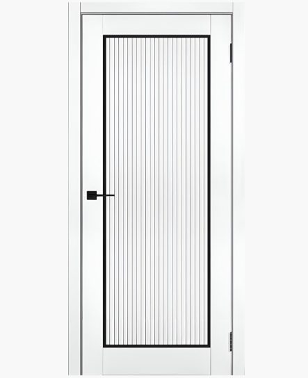 Дверное полотно Эра белый ЭВО ПЭТ 800Г черный молдинг