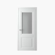 Дверное полотно Эмаль Стиль Богема 800С белый стекло Оникс (Альберо)