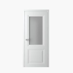 Дверное полотно Эмаль Стиль Богема 800С белый стекло Оникс (Альберо)
