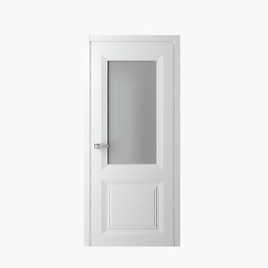 Дверное полотно Эмаль Стиль Богема 800С белый стекло Оникс (Альберо)