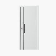 Дверное полотно Винил про Графика-4 кромка черная 800 Белый (Альберо)