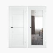 Дверное полотно Симпл 8 Эмалекс белый 900С зеркало