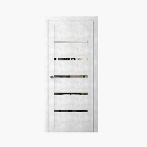 Дверное полотно Вена 800*2000 мм Бетон светлый стекло графитовое (Альберо)