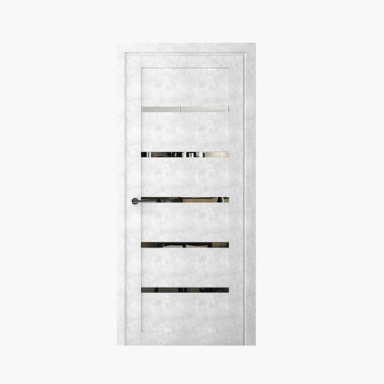 Дверное полотно Вена 800*2000 мм Бетон светлый стекло графитовое (Альберо)