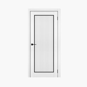 Дверное полотно Эра белый ЭВО ПЭТ 800Г черный молдинг ОБРАЗЕЦ