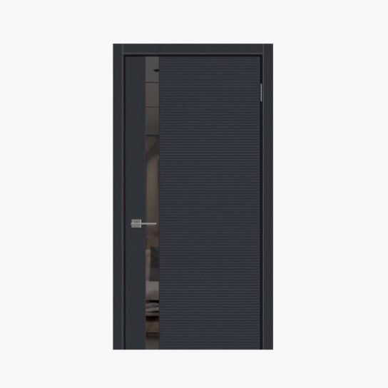 Дверное полотно 526 Мэджик ПЭТ 800Г зеркало графит ОБРАЗЕЦ