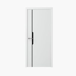 Дверное полотно Винил про Графика-4 кромка черная 800 Белый (Альберо) ОБРАЗЕЦ