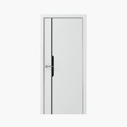 Дверное полотно Винил про Графика-4 кромка черная 800 Белый (Альберо) ОБРАЗЕЦ