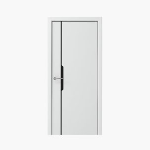 Дверное полотно Винил про Графика-4 кромка черная 800 Белый (Альберо) ОБРАЗЕЦ