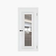 Дверное полотно Парма-1 Эмаль Белая 600С гравировка/рефлектив