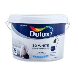 Краска в/д Dulux 3D White для стен и потолков база BW 2,5 л