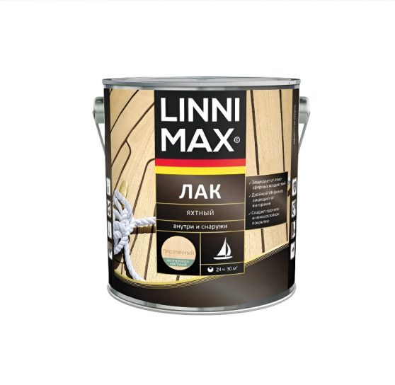 Лак алкид LINNIMAX Яхтный шелк-матовый 9 л