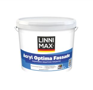 Краска в/д ЛИННИМАКС Acryl Optima Fassade/Оптима фасад База 3 8,46л