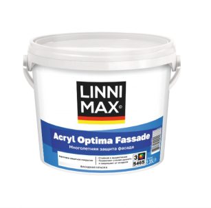 Краска в/д ЛИННИМАКС Acryl Optima Fassade/Оптима фасад База 3 2,35л