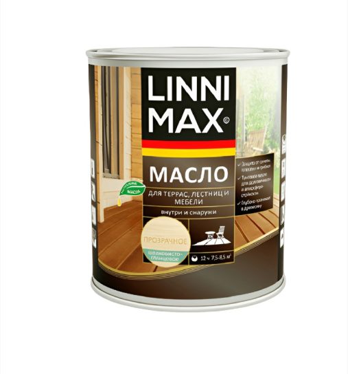 Масло LINNIMAX для древесины шелк/глянец 0,75 л Бесцветный (колеруемый)