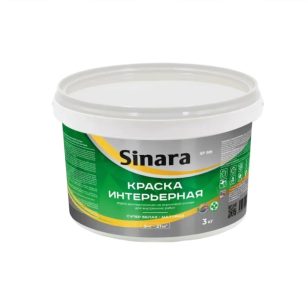 Краска в/д Sinara Интерьерная супер белая 3кг