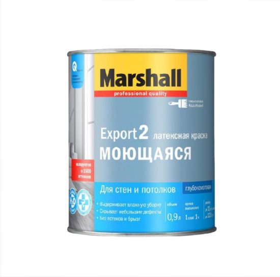 Краска в/д Маршал Экспорт-2 Мастерлайн д/стен и потолков ВС 0,9 л