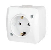 Розетка ALSU белый с/з