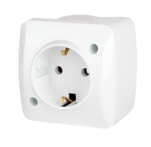 Розетка ALSU белый с/з