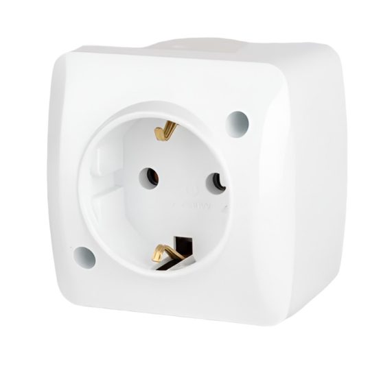 Розетка ALSU белый с/з