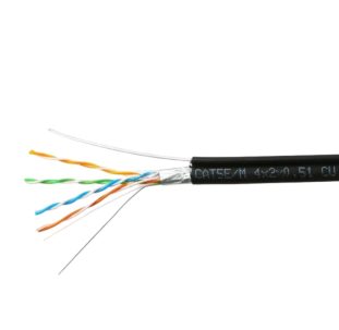 Кабель FTP 4х2х0,51 экран кат 5е наруж трос УЦЕНКА