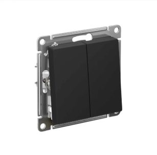 ATLASDESIGN 2-клавишный ВЫКЛЮЧАТЕЛЬ с подсветкой сх 5 10АХ механизм КАРБОН