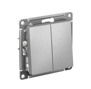 ATLASDESIGN 2-клавишный ВЫКЛЮЧАТЕЛЬ сх 5 10АХ механизм алюминий