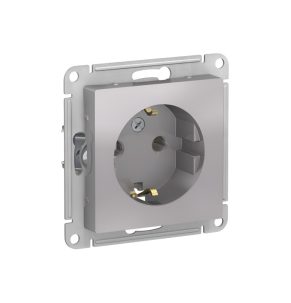 ATLASDESIGN РОЗЕТКА с заземлением 16А механизм алюминий