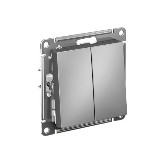ATLASDESIGN 2-клавишный ВЫКЛЮЧАТЕЛЬ сх 5 10АХ механизм сталь