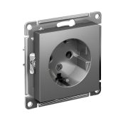 ATLASDESIGN РОЗЕТКА с заземлением 16А механизм сталь
