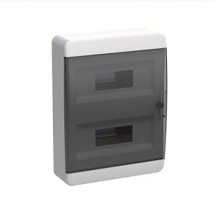 Бокс TEKFOR ЩРН-П-24 навесной пластик черная прозрачная дверь IP41