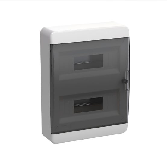 Бокс TEKFOR ЩРН-П-24 навесной пластик черная прозрачная дверь IP41