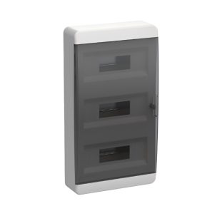 Бокс TEKFOR ЩРН-П-36 навесной пластик черная прозрачная дверь IP41